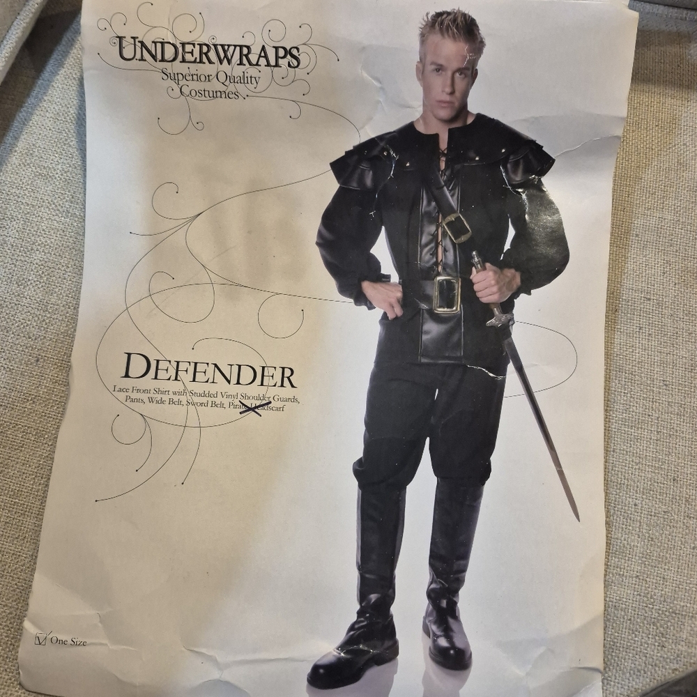 Underwraps Defender Costume in Black One Size